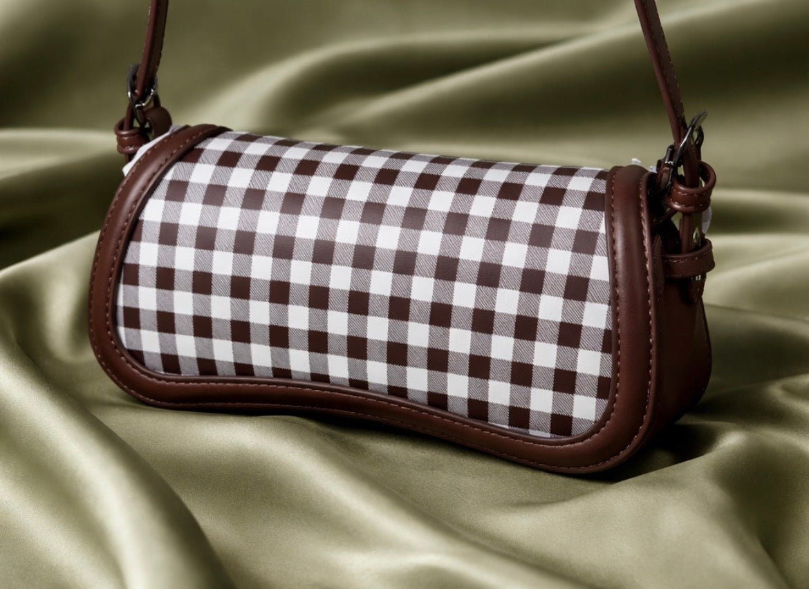 Steve Madden “Mocha Check Shoulder Bag”
