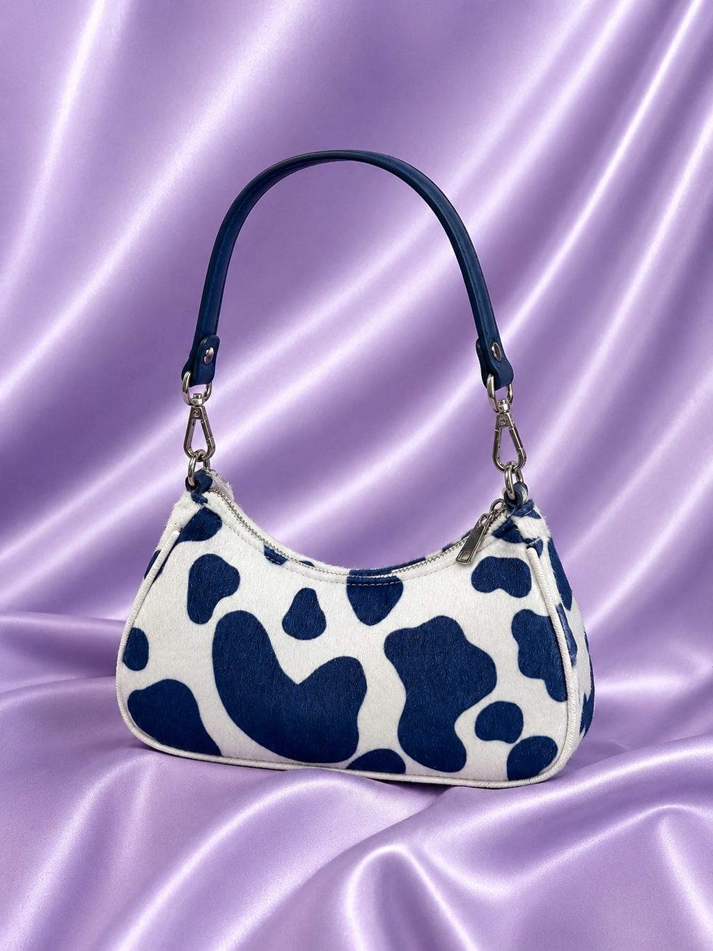 Von Dutch “Blue Cow Print” Mini Shoulder Bag
