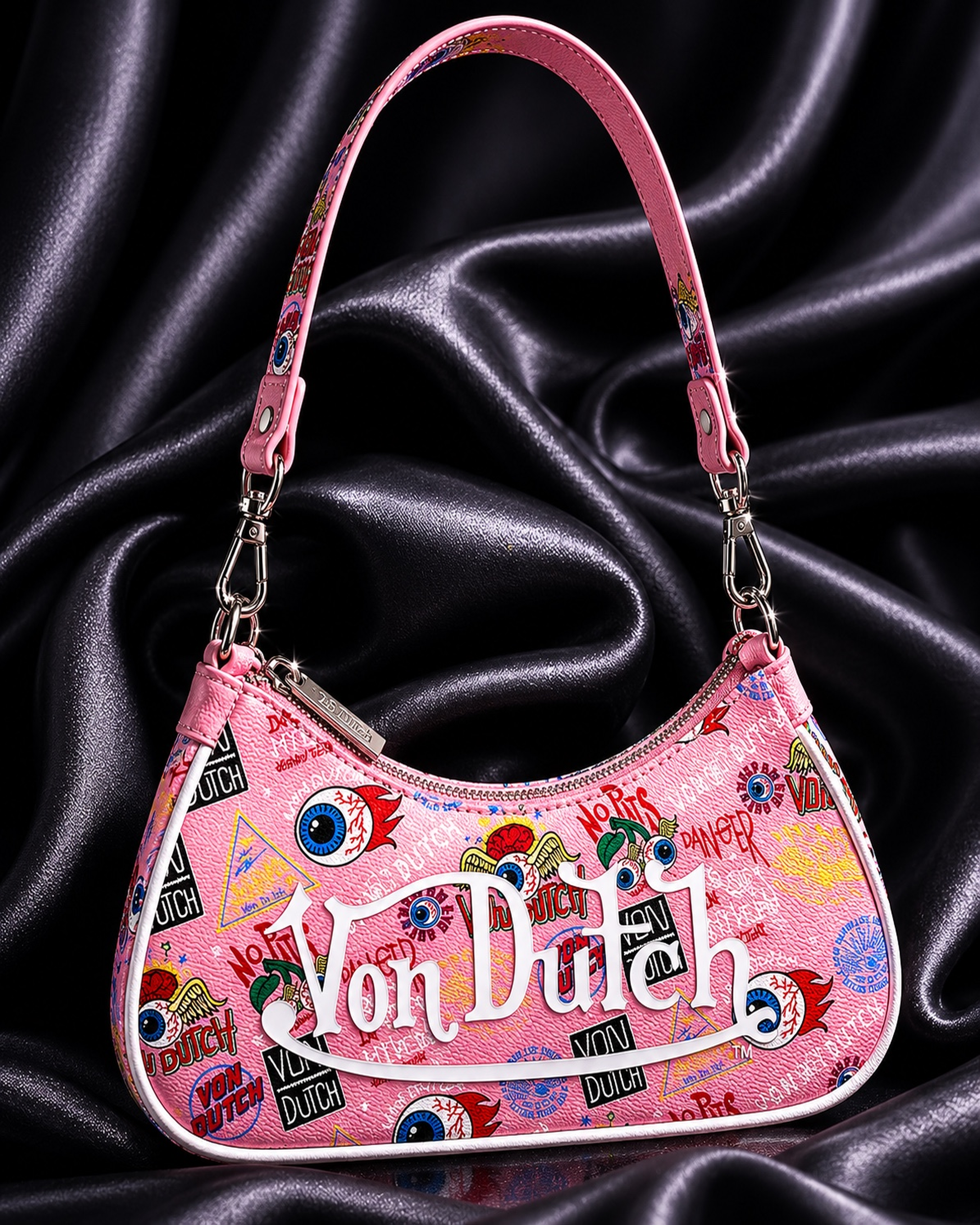Von Dutch “Y2K Graffiti” Mini Shoulder Bag – Pink Edition